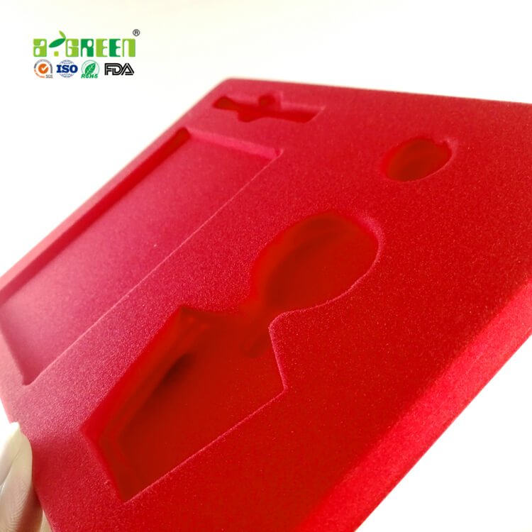Recyclable and Biodegradable Red flocked plastic tray for Metal badge 8