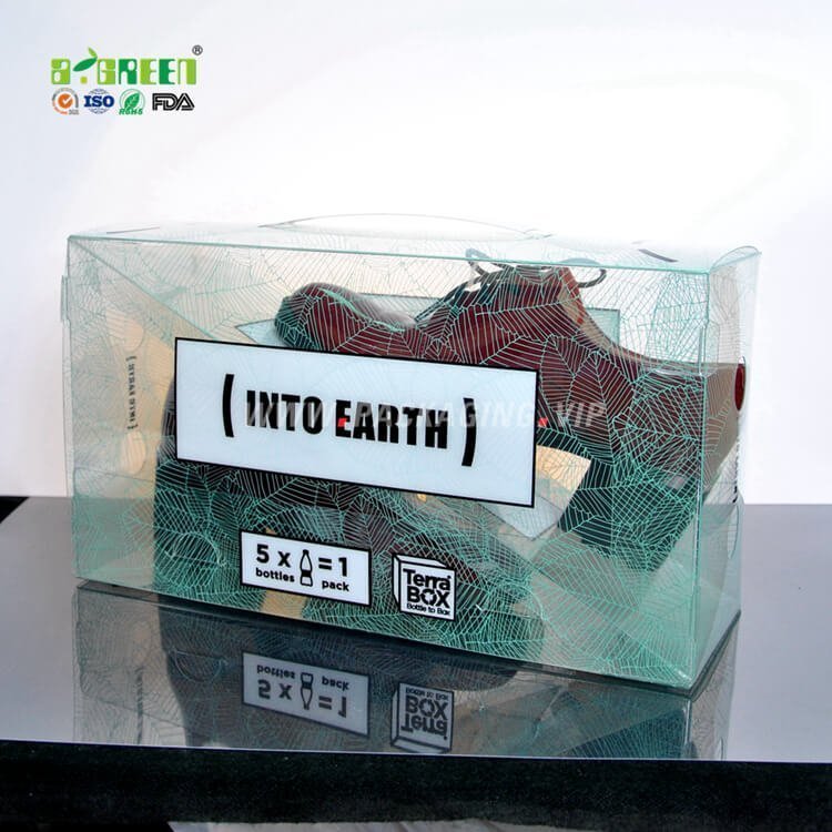 Side of Clear Plastic Shoes Box