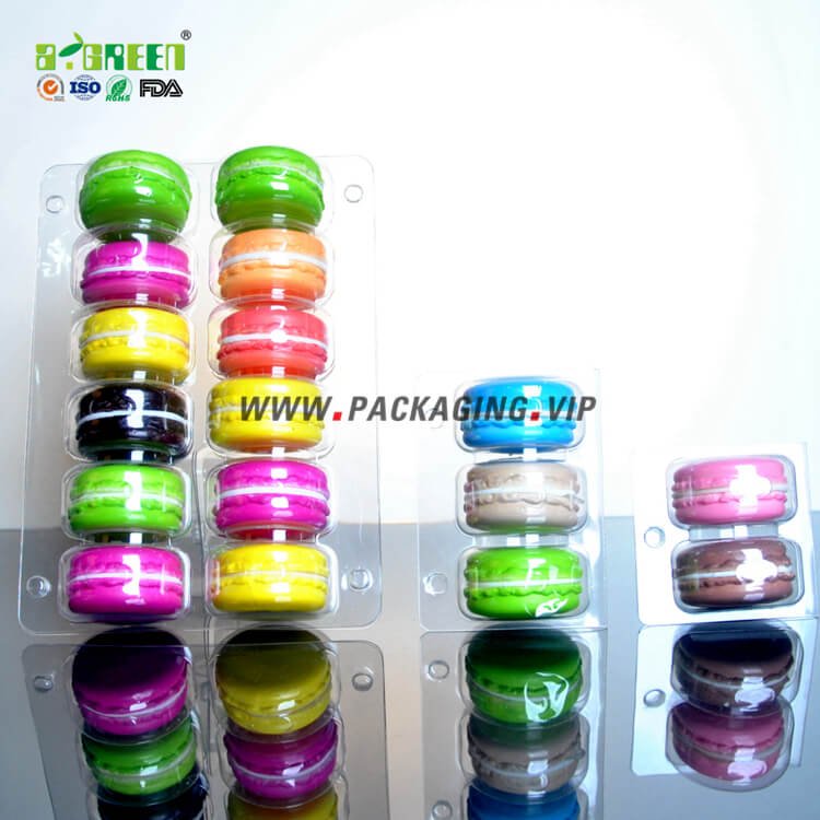 Clear Blister Macaron Plastic Clamshell Packaging 3
