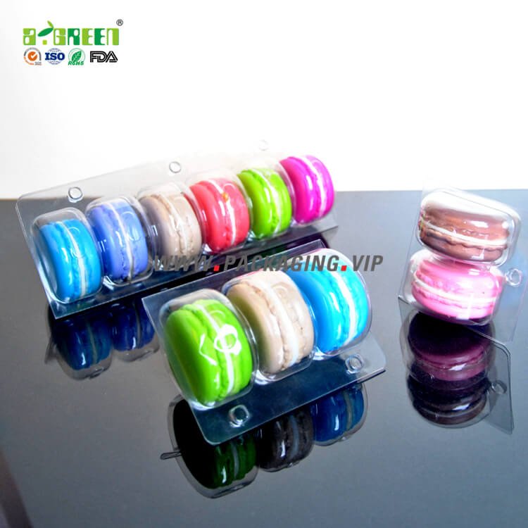 Clear Blister Macaron Plastic Clamshell Packaging 2