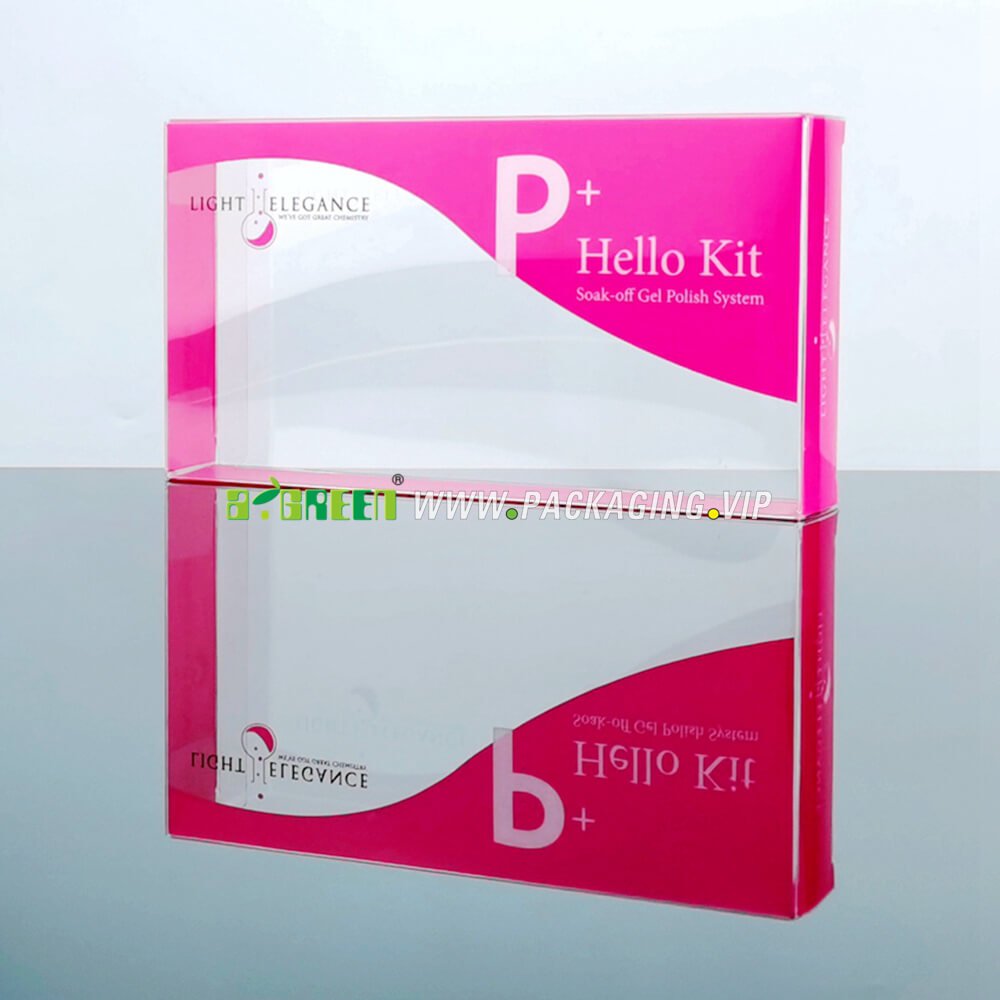 clear Plastic pet folding boxes for Screen printing custom